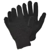 Рукавички трикотажні чорні утеплені подвійні GloveTex ПВХ 7клас (300пар/мішок) купити оптом в Україні
